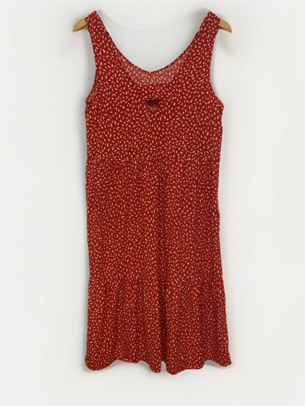 Reitmans Red Mini Dress with White Leaf Print - Picture 2 of 6